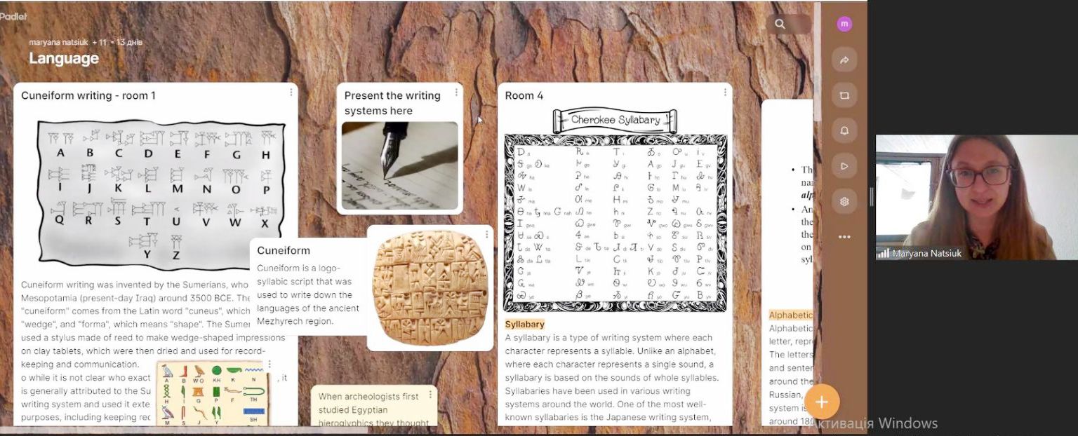 Доповідь Мар'яни Нацюк про освітні можливості платформи Padlet